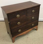 A 19th Century mahogany square front chest, the plain top above two short and two long drawers