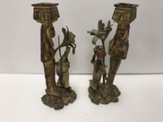A pair of Austrian cold painted bronze f