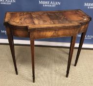 A 19th Century mahogany and inlaid breakfront card table,