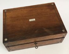 A Victorian mahogany and inlaid workbox