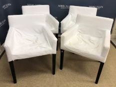 A set of four IKEA upholstered low armch