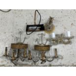 A collection of wall lights to include a