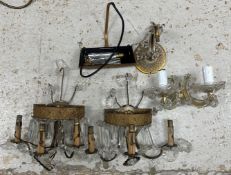 A collection of wall lights to include a