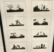A framed and glazed collection of eight