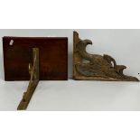 A mahogany and lacquered brass wall brac