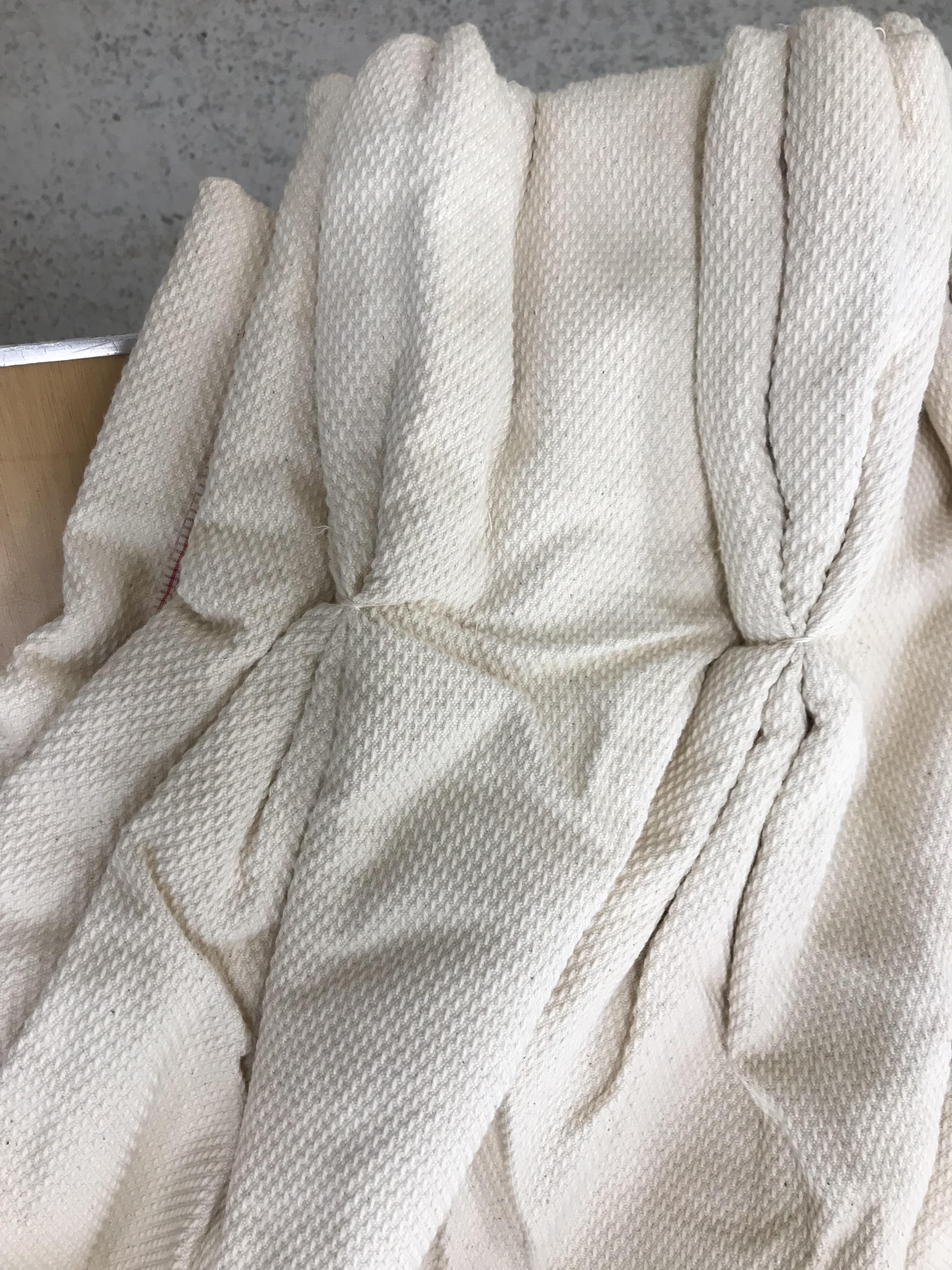 A pair of cotton waffle type curtains in - Image 7 of 28