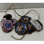 A set of five French enamelled buttons w