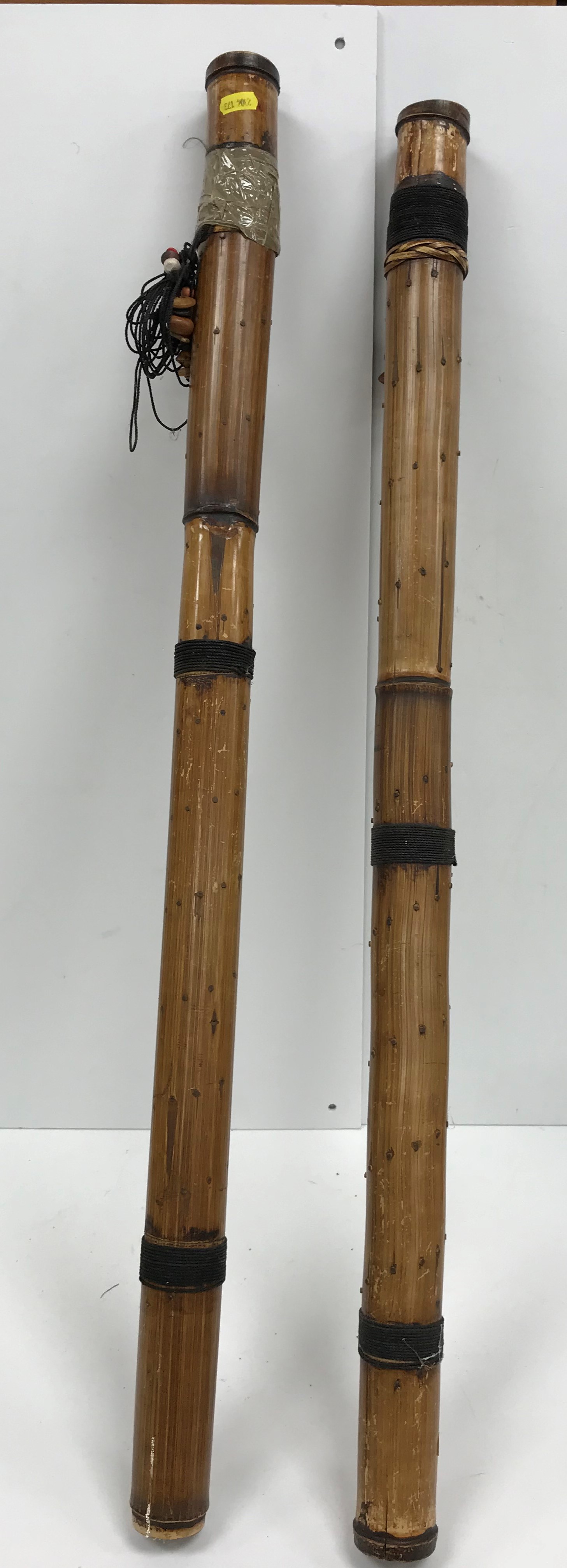 A pair of Eastern bamboo ceremonial shak