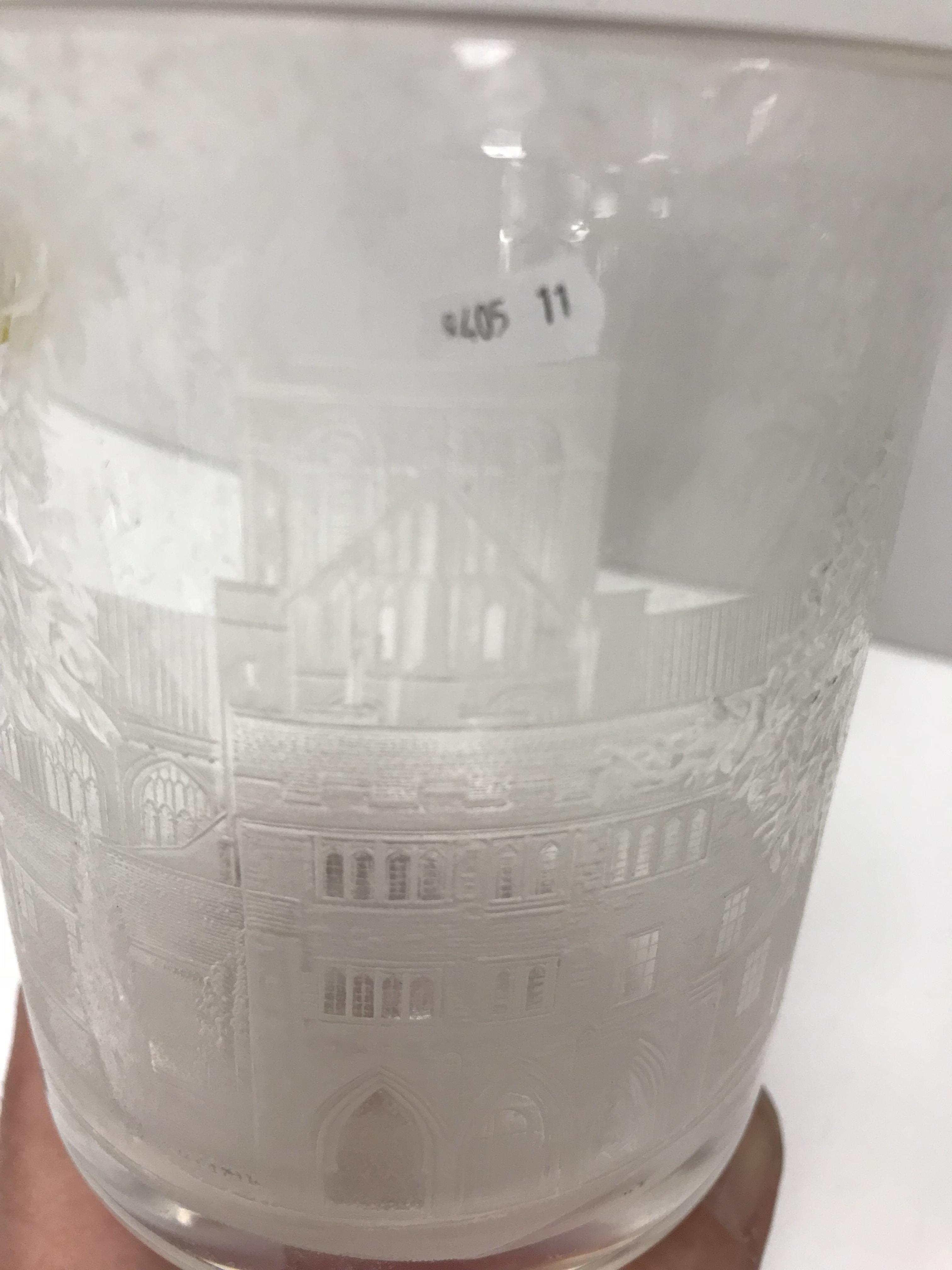 A modern engraved glass goblet depicting - Image 2 of 2