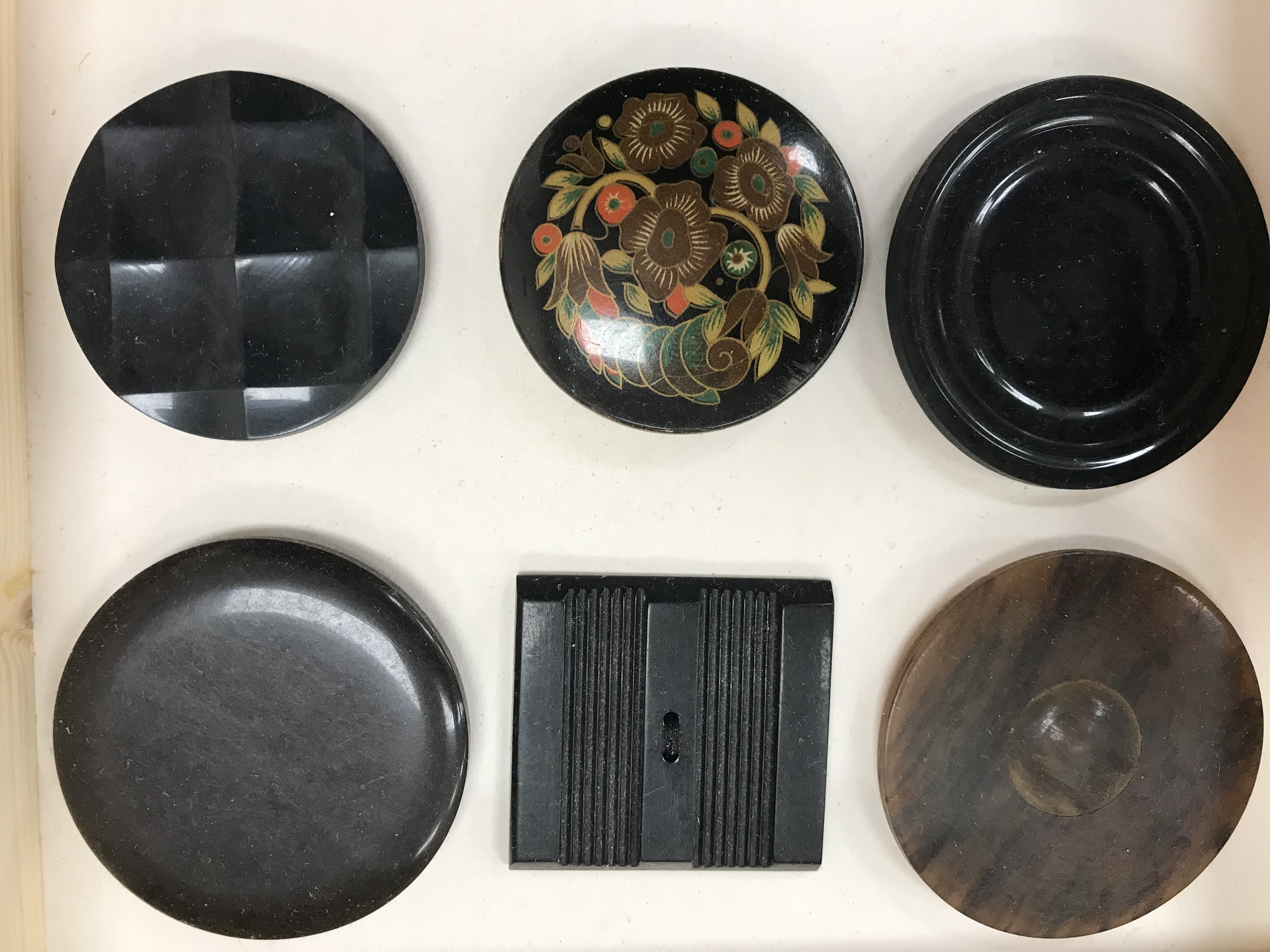 A framed collection of buttons in bakeli - Image 12 of 19
