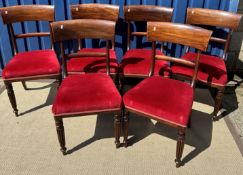 A set of six Regency mahogany bar back d