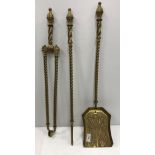 A Victorian barley-twist shafted brass t