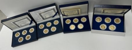 A collection of seven boxed Morgan Mint
