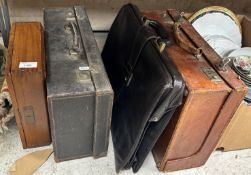 A vintage leather filing case, a vintage