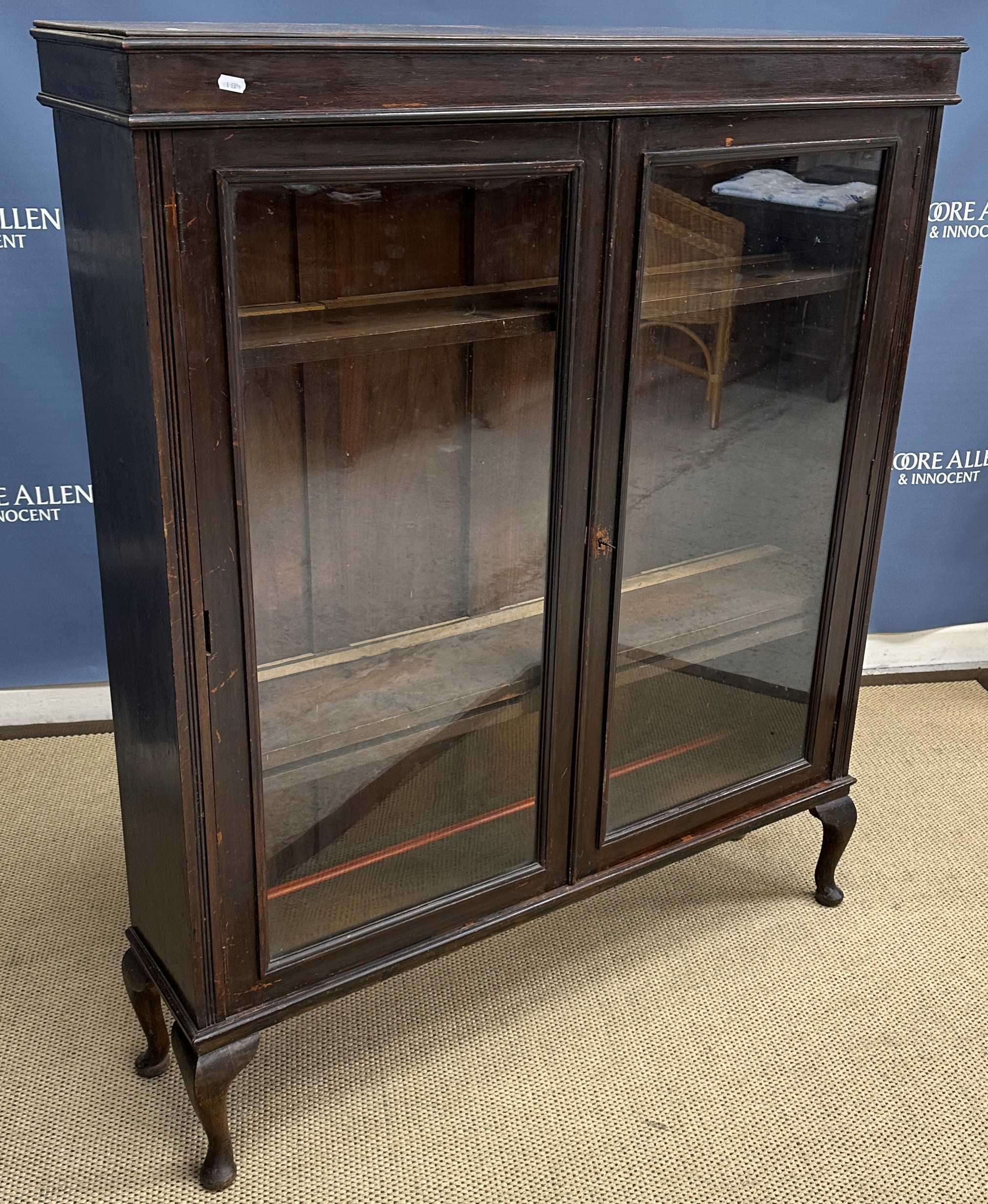 A mid 20th Century walnut display cabine - Image 2 of 2