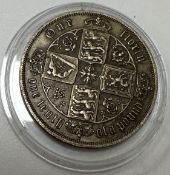 A white metal coin as a Victorian "Gothi