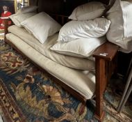 A modern mahogany framed futon/bed sette