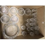 A collection of glassware to include an Edinburgh crystal glass bowl and six matching dessert bowls,