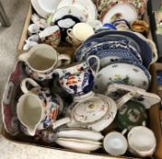 Four boxes of various china wares to include two boxes of miniature decorative teapots (44) and two