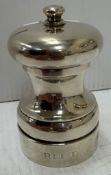 A Queen Elizabeth II silver “Peter Piper” Park Green pepper mill (by Park Green Co Ltd,