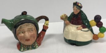 A collection of novelty teapots including Royal Doulton International Collector's Club "Old Salt",