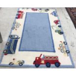 A Pottery Barn Kids "vehicles" wool rug,