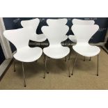 A set of six Arne Jacobsen for Fritz Hansen Series 7 chairs,