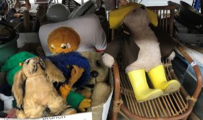 A collection of vintage soft toys to include a Gabrielle Designs "Paddington Bear" in yellow coat,