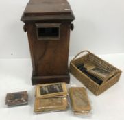A Victorian walnut cased double-sided stereoscope viewer,