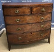 An early 19th Century mahogany bow fronted chest,