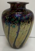 A Jonathan Harris Isle of Wight vase with drip style swirled decoration,