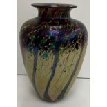 A Jonathan Harris Isle of Wight vase with drip style swirled decoration,