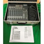 A Mackie 1202-VLZ Pro 12 channel mic / line mixer with premium XDR mic pre-amplifiers,