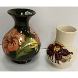 A Moorcroft "Hibiscus" pattern vase, 13 cm high,