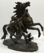 AFTER GUILLAUME COUSTEAU (1677-1746) "Marley" horse figure, in chocolate patinated bronze,