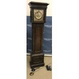 An early 20th Century oak cased long case clock in the 17th Century style,