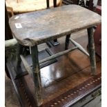 A 19th Century oak and painted stool,