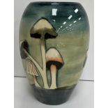 A Moorcroft baluster vase with mushroom pattern, signed "WM" to base,