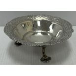 A George III silver bonbon dish with engraved shell and gadrooned decoration,