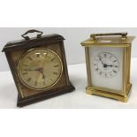 An early 20th Century French brass cased carriage clock of plain typical form,