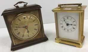 An early 20th Century French brass cased carriage clock of plain typical form,