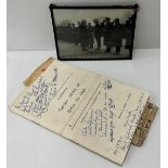 A framed and glazed photograph of a military inspection by a Weimar Republic politician inscribed