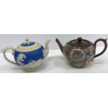 A collection of mainly 19th Century teapots including a Doulton Slater's "Lacework" teapot,