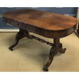An early 19th Century rosewood library table attributed to Gillows,