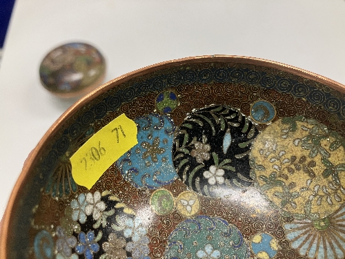 A Chinese cloisonne lidded bowl with floral medallion and butterfly decoration, - Image 31 of 31