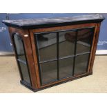 A Victorian burr amboyna and ebonised display cabinet,