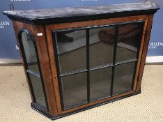 A Victorian burr amboyna and ebonised display cabinet,