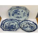 An early 19th Century Chinese blue and white oval platter,