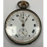 An early 20th Century silver cased chronograph pocket watch,