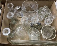 Four boxes of assorted china, glass,